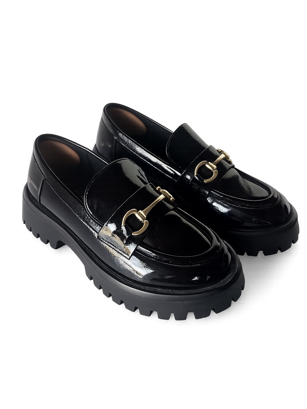 Call It Spring “Clueless Loafers” Black Patent Lug Sole Loafers